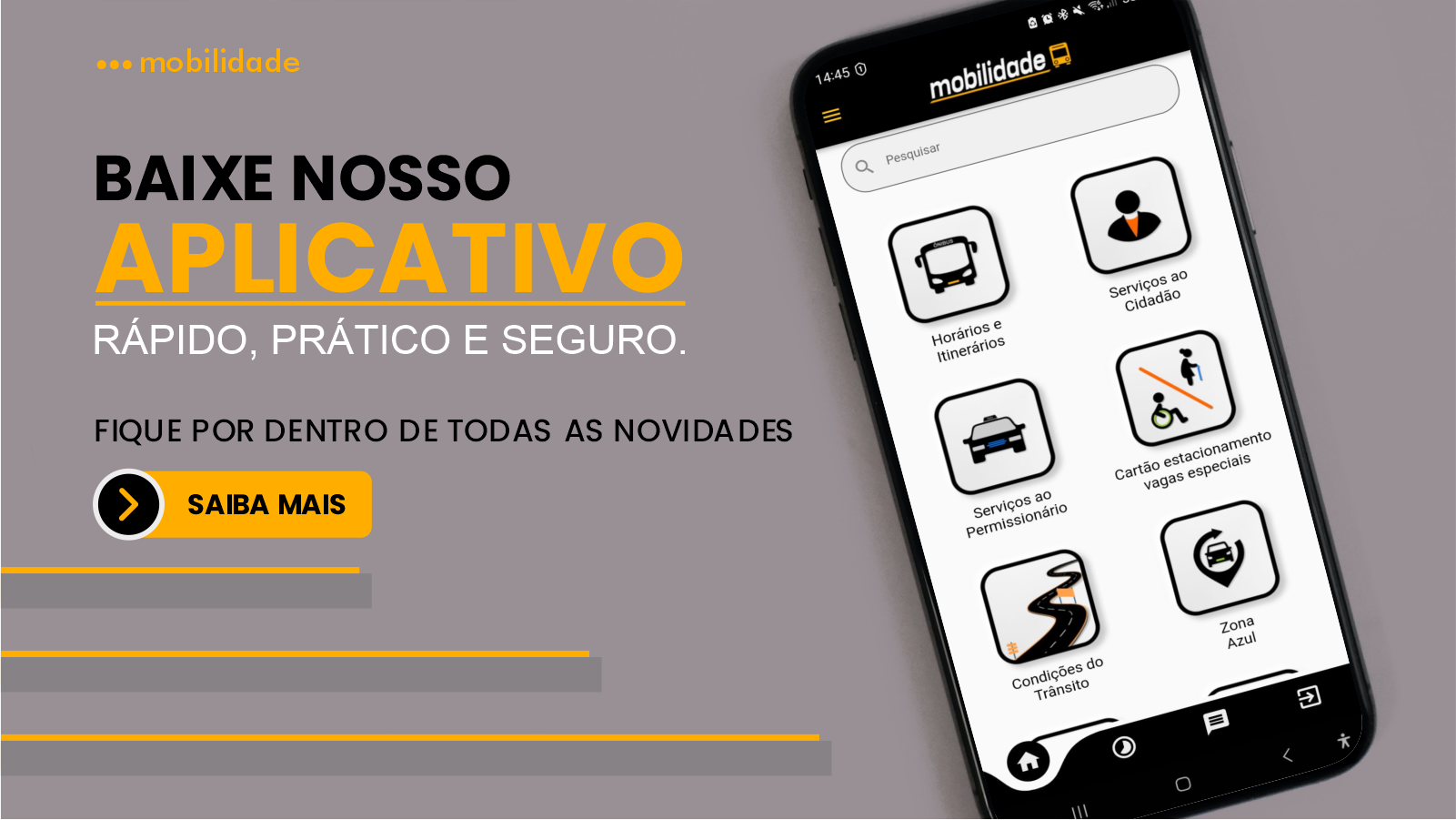 Banner Clicável para Acessar o APP Mobilidade